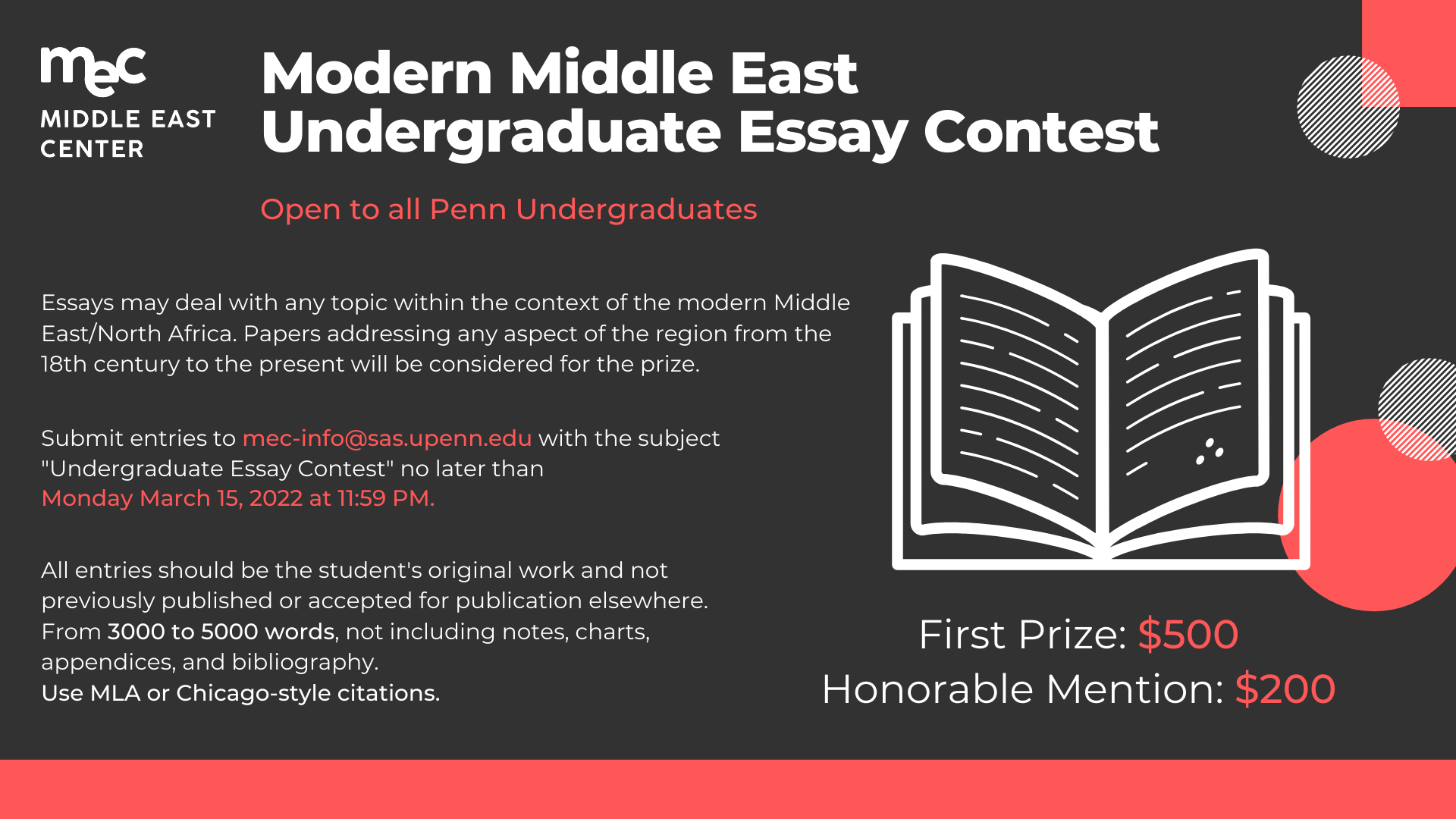 Essay Contest Middle East Center